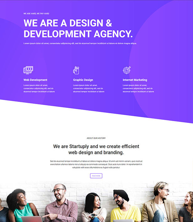 Development Agency Landing Page Template - Layouts for WPBakery