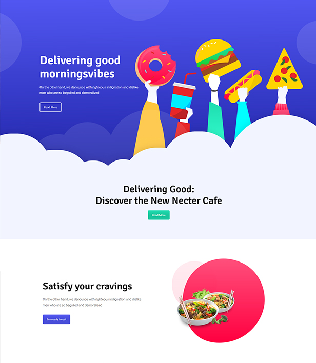 Nectar Cafe Landing Page Template - Layouts for WPBakery