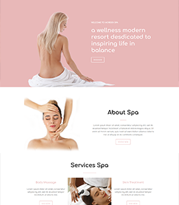 Spa Landing Page Template - Layouts for WPBakery