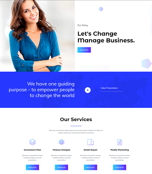 Business Corporate Landing Page Template - Layouts for WPBakery