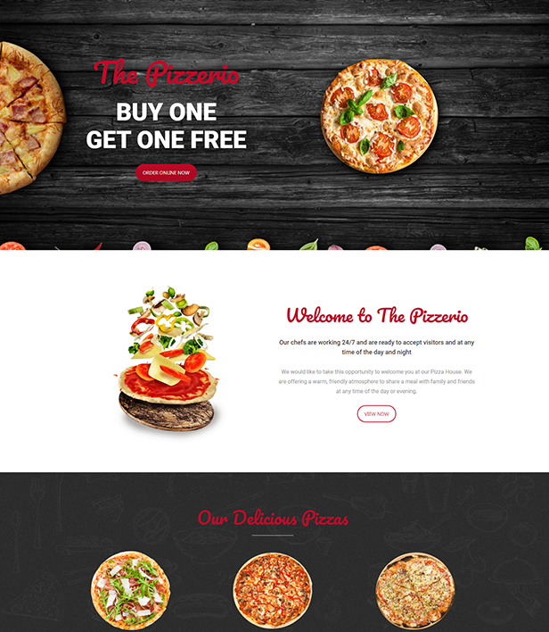 The Pizzerio Landing Page Template - Layouts for WPBakery
