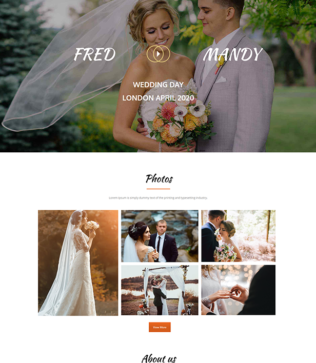 Wedding Landing Page Template - Layouts for WPBakery